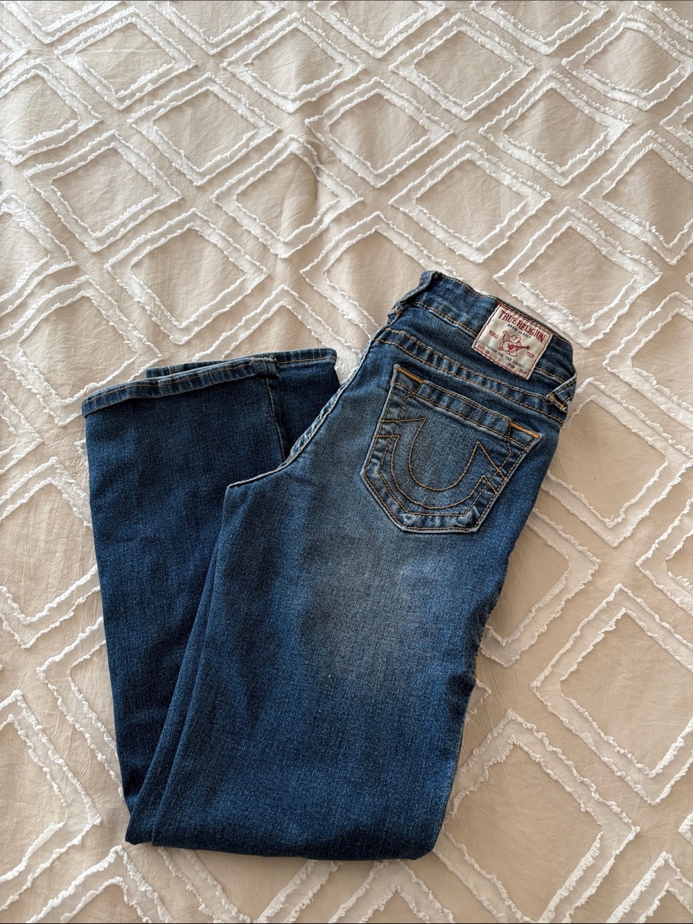 True Religion Blue Denim Jeans with Signature Pocket